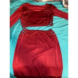Red two piece matching set